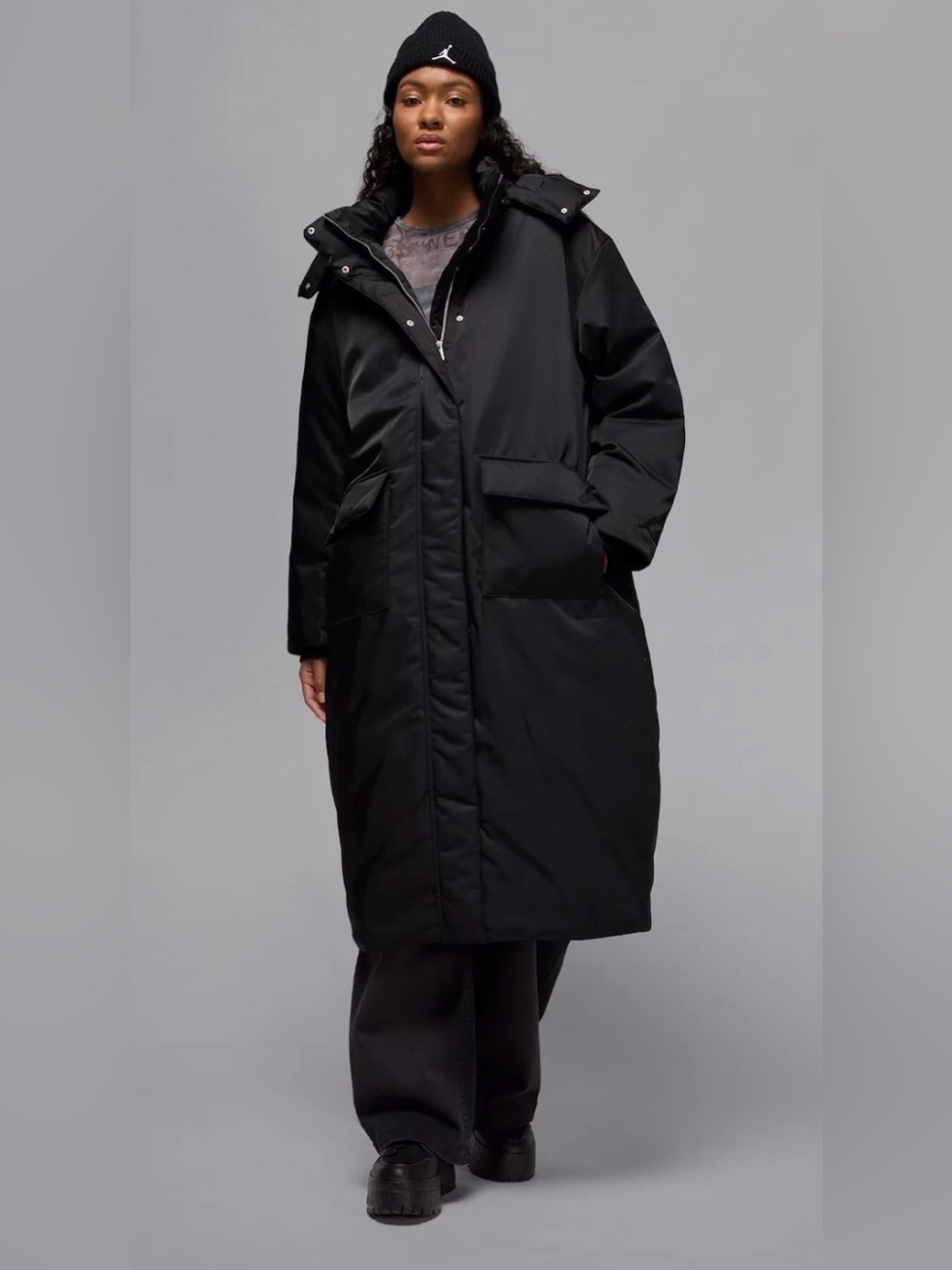 JORDAN NIKE AIR LONG DOWN FILL PARKA BLACK SMALL WOMAN NWT JACKET WINTER SNOW
